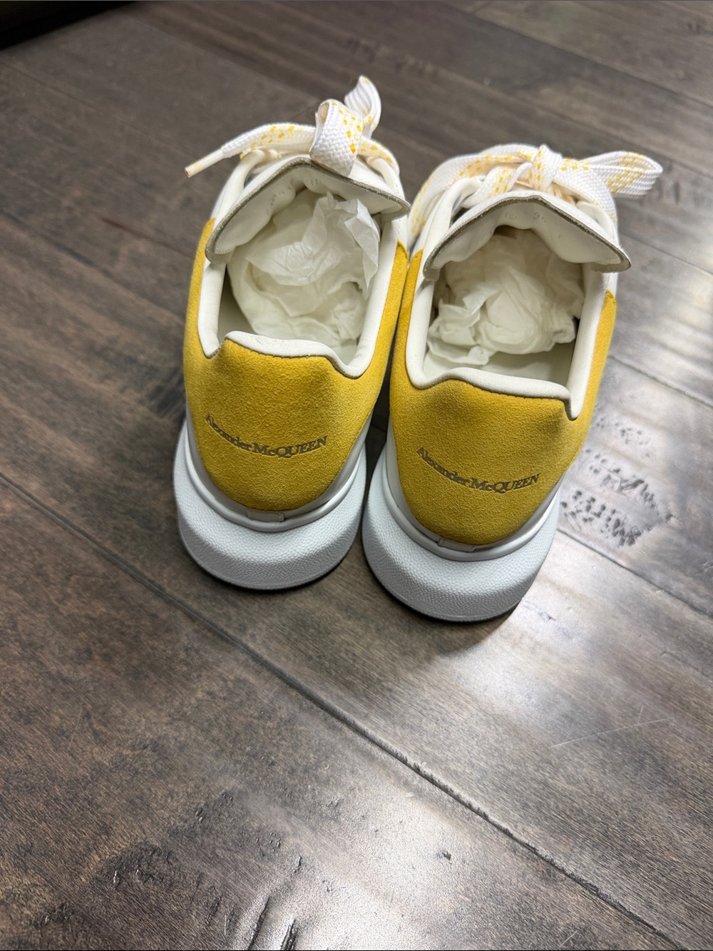 Alexander McQueen women Yellow Suede Low-Top Sneakers